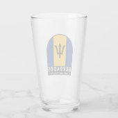 バルバドス国旗のエンブレム動揺してヴィンテージ タンブラーグラス (裏面)