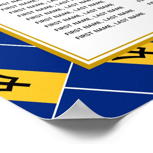 バルバドス国旗のカスタムウェディング120シーティングプラン ポスター (角)