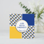 バルバドス国旗のカスタム誕生日挨拶 シーズンカード (スタンド正面)