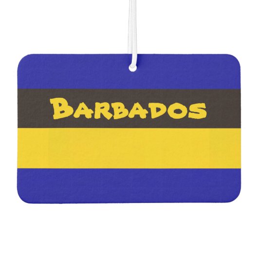 バルバドス国旗のストライプ色 カーエアーフレッシュナー (正面)