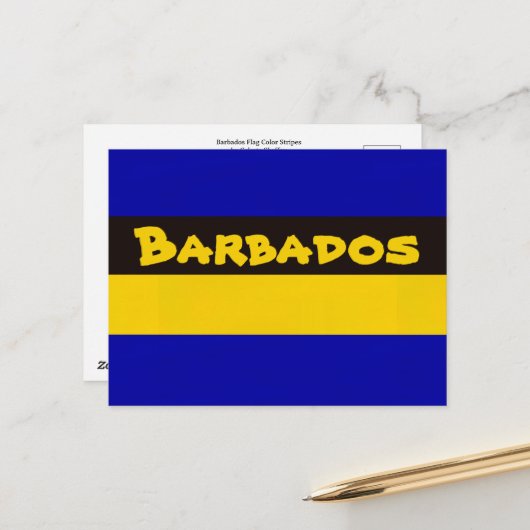 バルバドス国旗のストライプ色 ポストカード (正面/裏面インサイチュ)