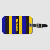 バルバドス国旗のストライプ色 ラゲッジタグ (正面横)