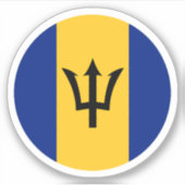 バルバドス国旗の丸いシール シール (正面)