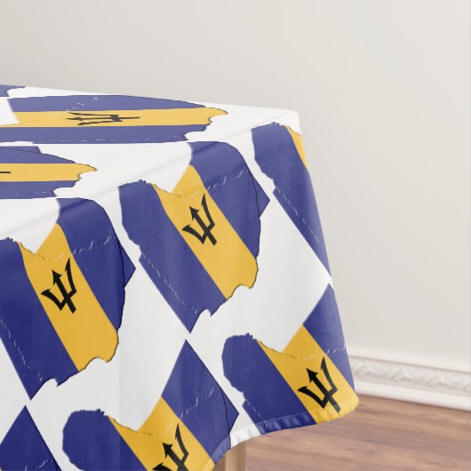 バルバドス国旗の地図スタイリッシュ愛国心 テーブルクロス (インサイチュ)