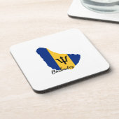 バルバドス国旗の地図 コースター (左側)