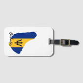 バルバドス国旗の地図 ラゲッジタグ (正面横)