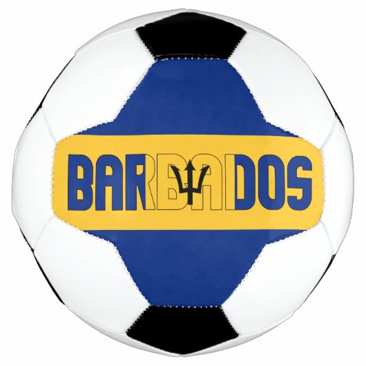 バルバドス国旗の愛らしい愛国心 サッカーボール (正面)