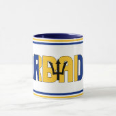 バルバドス国旗の愛国的なコーヒー マグカップ (中央)