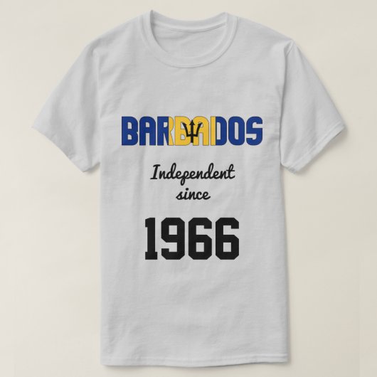 バルバドス国旗の独立性お祝い Tシャツ (デザイン正面)