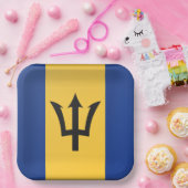 バルバドス国旗の紙プレート ペーパープレート (パーティー)