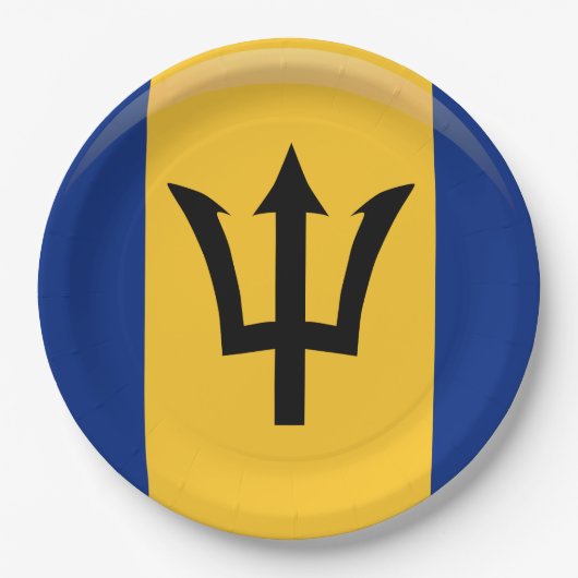 バルバドス国旗の紙プレート ペーパープレート (正面)