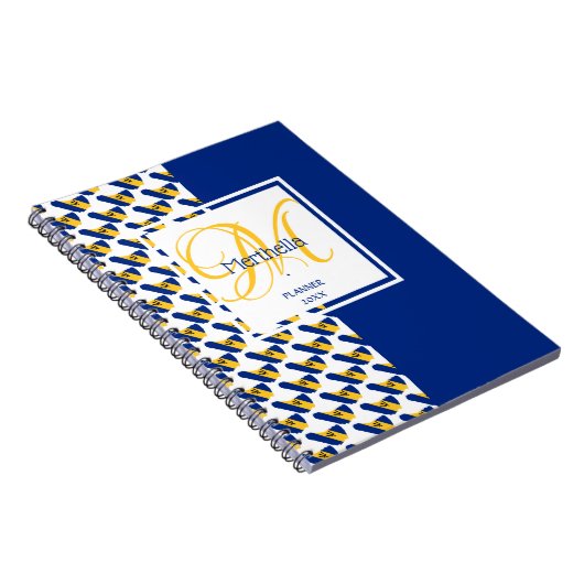 バルバドス国旗カスタムのモノグラムあなたの名前を追加 ノートブック (右側)