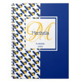 バルバドス国旗カスタムのモノグラムあなたの名前を追加 ノートブック (正面)