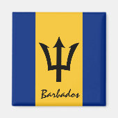 バルバドス国旗&アメリカの休日/スポーツファン マグネット (正面)