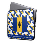 バルバドス国旗 |カスタム聖なる書物、 経典 |国賛美 ラップトップスリーブ (正面左)
