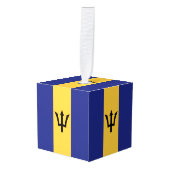 バルバドス国旗 キューブオーナメント (正面アングル)