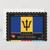 バルバドス国旗&ハッピーニューイヤー最高の/ウィーズカード シーズンカード (正面)