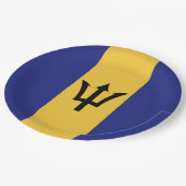 バルバドス国旗 ペーパープレート (アングル)