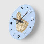 バルバドス地図時計 ラウンド壁時計 (傾斜)