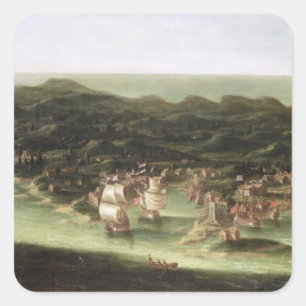 バルバドス島c.1694 (キャンバス上の油) スクエアシール