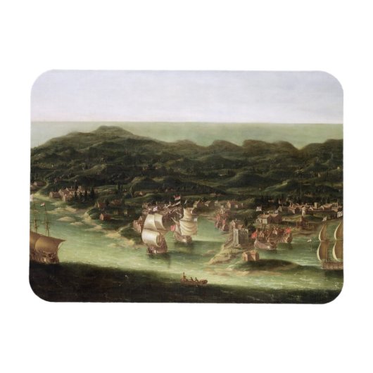 バルバドス島c.1694 (キャンバス上の油) マグネット (横)