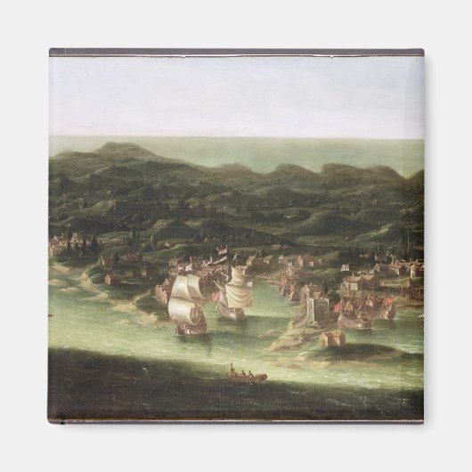 バルバドス島c.1694 (キャンバス上の油) マグネット (正面)