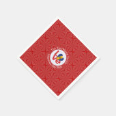 バルバドス愛ハート国旗のバレンタパーソナライズされたイン スタンダードカクテルナプキン (角)