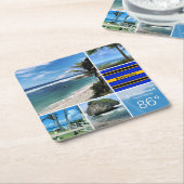 バルバドス海ビュー スクエアペーパーコースター (アングル)