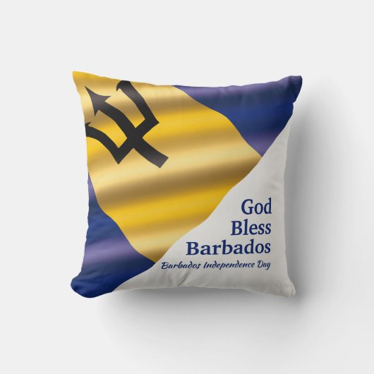 バルバドス独立記念日に神のお恵みをカスタマイズ! クッション (正面)