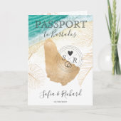 バルバドス結婚の旅行先の熱帯旅行 招待状 (正面)