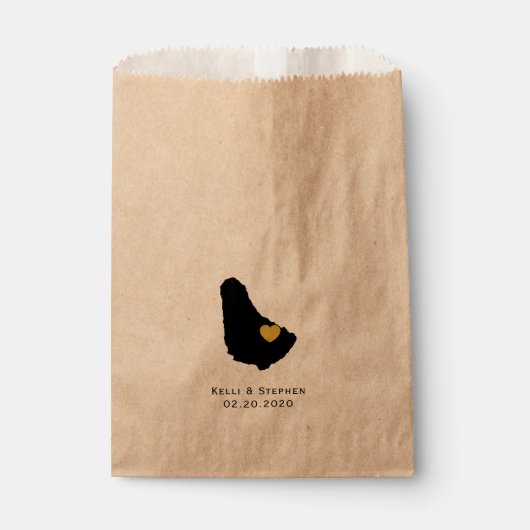 バルバドス結婚式の引き出物バッグ、治療バッグ フェイバーバッグ (正面)