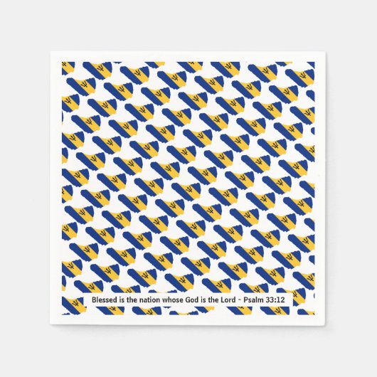 バルバドス賛美国お祝い紙 スタンダードカクテルナプキン (正面)