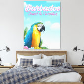 バルバドス インコ 旅行ポスター キャンバスプリント (インサイチュ (寝室))