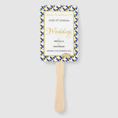 バルバドス・クリスチャンのカスタムウェディングプログラム ハンドファン (正面)