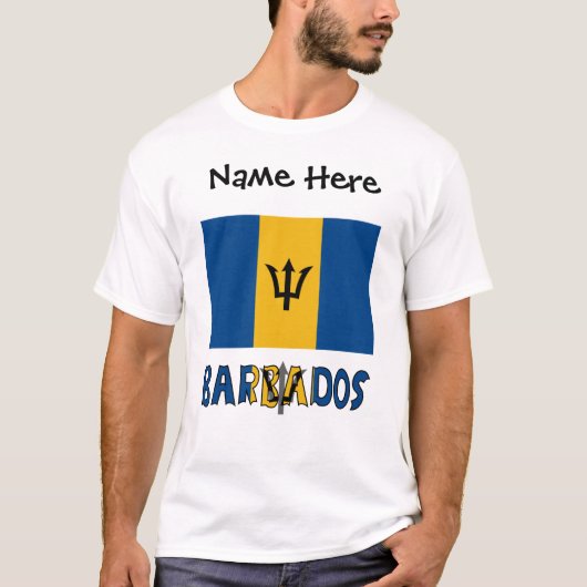 バルバドス バルバドス人 バハ フラグ 個人名 Tシャツ (正面)