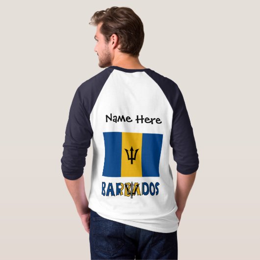 バルバドス バルバリアン フラグ 個人名 Tシャツ (裏面フル)