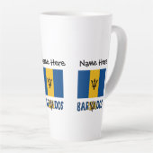 バルバドス バーバリアン フラッグ パーソナライズド カフェラテマグ (右アングル)