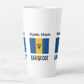 バルバドス バーバリアン フラッグ パーソナライズド カフェラテマグ (正面)