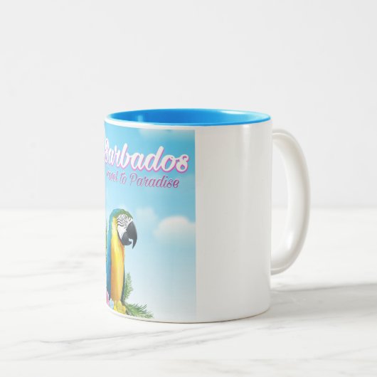 バルバドス・パロト旅行ポスター ツートーンマグカップ (正面右)