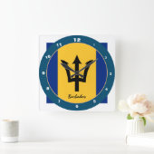 バルバドス·フラグ&バルバドス·トレンディー·ファッション/デザイン スクエア壁時計 (ホーム)