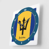 バルバドス·フラグ&バルバドス·トレンディー·ファッション/デザイン スクエア壁時計 (傾斜)