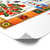 バルバドス，島の地図，観光客の観光スポット，ヴィンテージ ポスター (角)