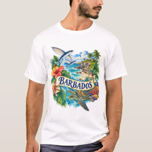 バルバドス 水彩島 Tシャツ