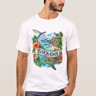 バルバドス 水彩島 Tシャツ