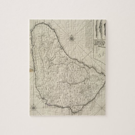 バルバドス(1725年)のヴィンテージの地図 ジグソーパズル (縦)