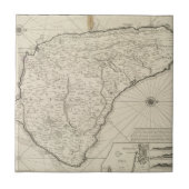 バルバドス(1725年)のヴィンテージの地図 タイル (正面)