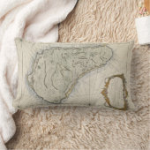 バルバドス(1758年)のヴィンテージの地図 ランバークッション (ブランケット)