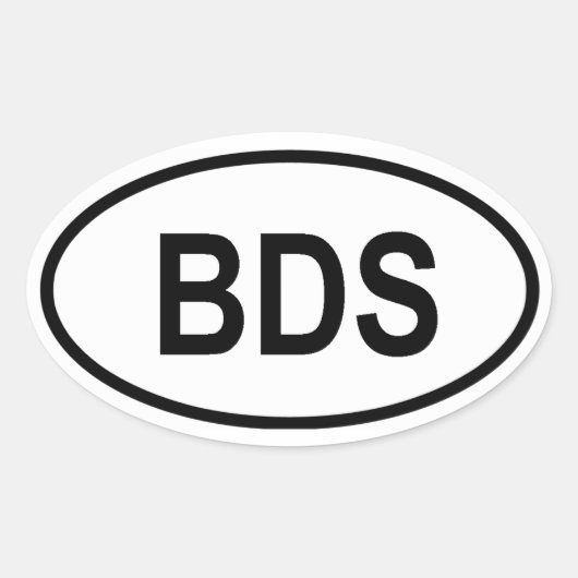 バルバドス「BDS」 楕円形シール (正面)