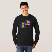 バルバドスUSAバルバドス米国国旗 Tシャツ (正面フル)