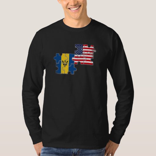 バルバドスUSAバルバドス米国国旗 Tシャツ (正面)